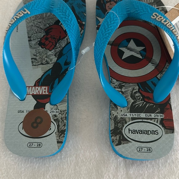 HAVAIANAS Boys Blue Captain America Flip Flops - Picture 8 of 10